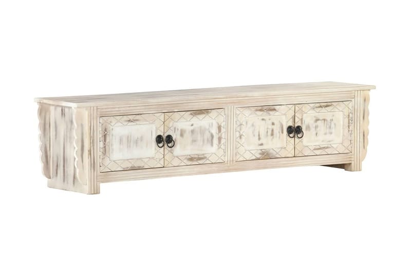 TV-bänk vit 140x30x35 cm massivt mangoträ - Vit - Möbler - Vardagsrum - Tv-möbler & mediamöbler - Tv-bänkar