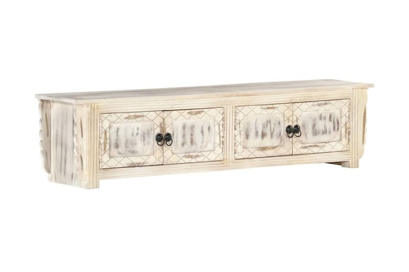 TV-bänk vit 140x30x35 cm massivt mangoträ - Vit - Möbler - Vardagsrum - Tv-möbler & mediamöbler - Tv-bänkar