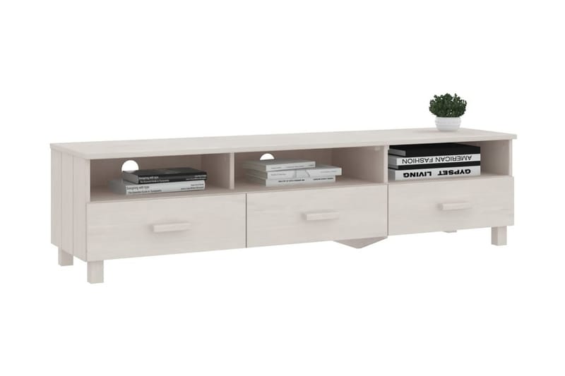 TV-bänk vit 158x40x40 cm massiv furu - Vit - Möbler - Vardagsrum - Tv-möbler & mediamöbler - Tv-bänkar