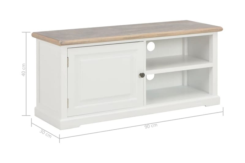 TV-bänk vit 90x30x40 cm trä - Vit - Möbler - Vardagsrum - Tv-möbler & mediamöbler - Tv-bänkar