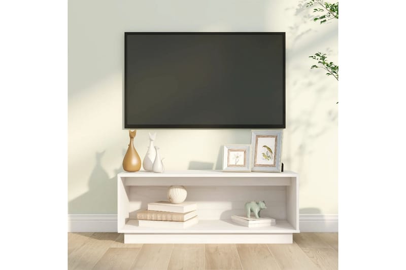 Tv-bänk vit 90x35x35 cm massiv furu - Vit - Möbler - Vardagsrum - Tv-möbler & mediamöbler - Tv-bänkar