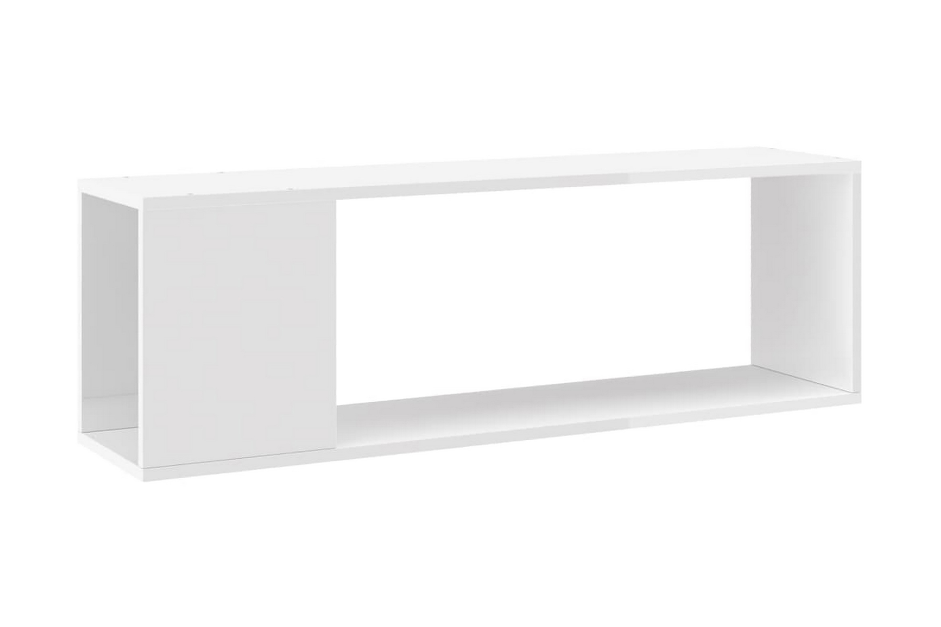 TV-bänk vit högglans 100x24x32 cm spånskiva – Vit