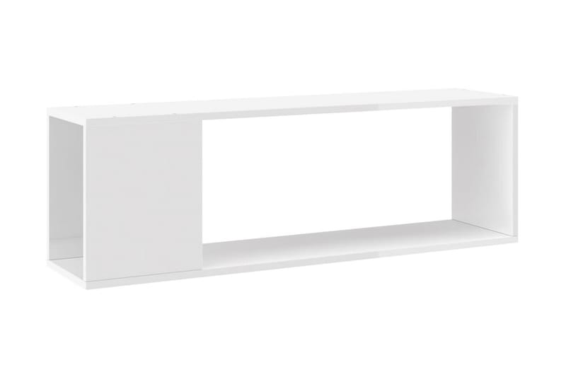 TV-bänk vit högglans 100x24x32 cm spånskiva - Vit - Tv-bänkar