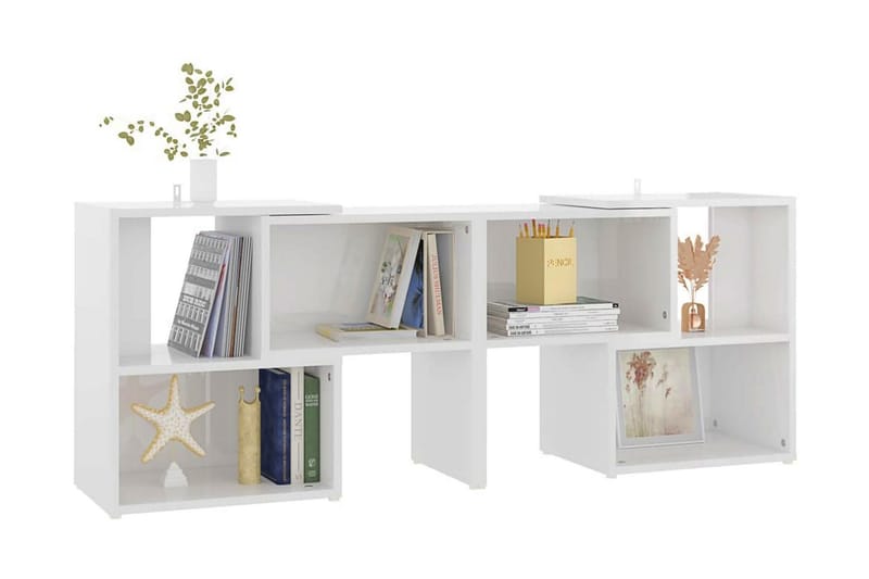 TV-bänk vit högglans 104x30x52 cm spånskiva - Vit - Möbler - Vardagsrum - Tv-möbler & mediamöbler - Tv-bänkar
