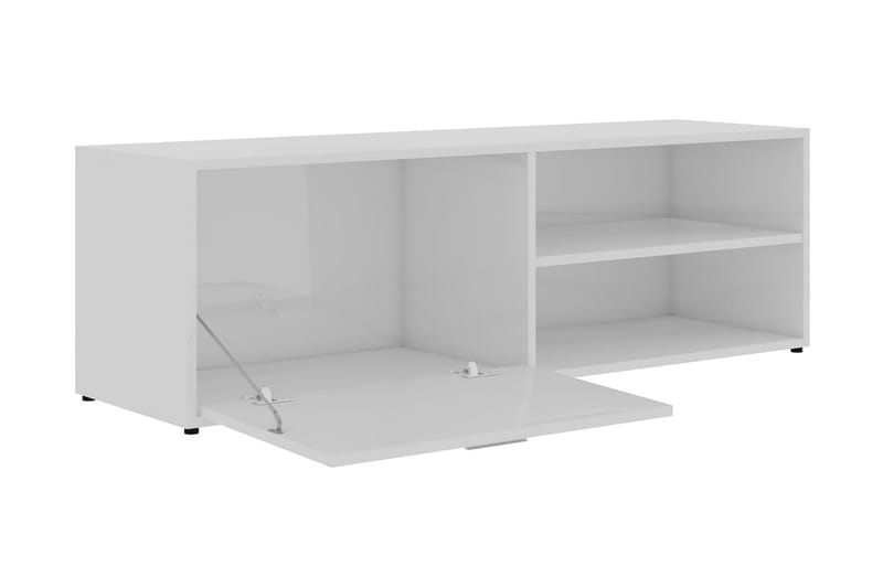 TV-bänk vit högglans 120x34x37 cm spånskiva - Vit - Möbler - Vardagsrum - Tv-möbler & mediamöbler - Tv-bänkar