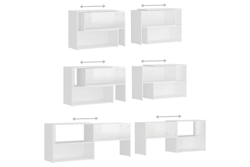 TV-bänk vit högglans 149x30x52 cm spånskiva - Vit - Möbler - Vardagsrum - Tv-möbler & mediamöbler - Tv-bänkar
