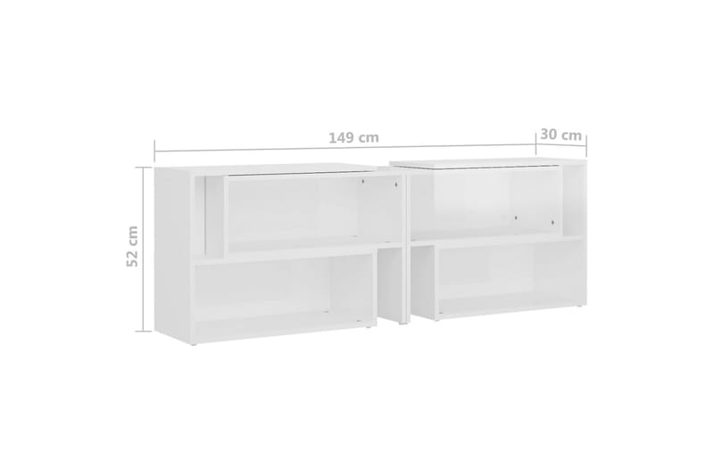 TV-bänk vit högglans 149x30x52 cm spånskiva - Vit - Möbler - Vardagsrum - Tv-möbler & mediamöbler - Tv-bänkar