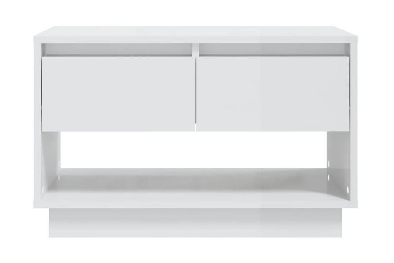 TV-bänk vit högglans 70x41x44 cm spånskiva - Vit - Tv-bänkar