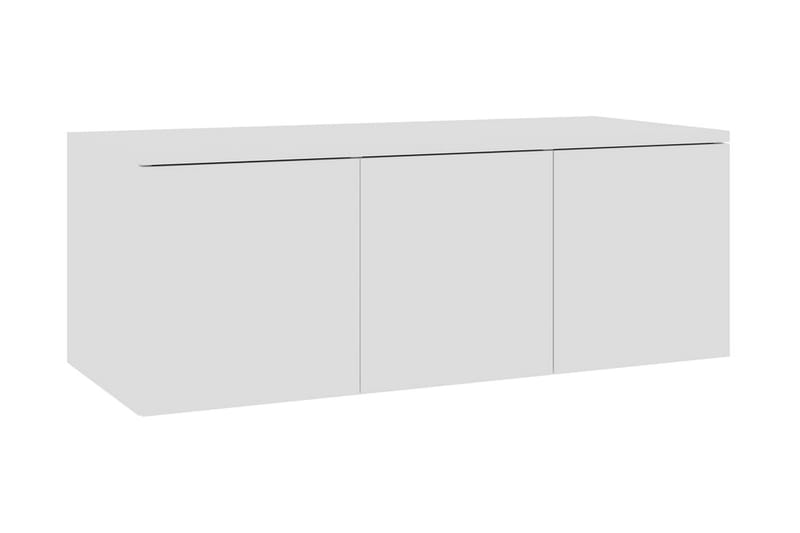 TV-bänk vit högglans 80x34x30 cm spånskiva - Vit - Tv-bänkar