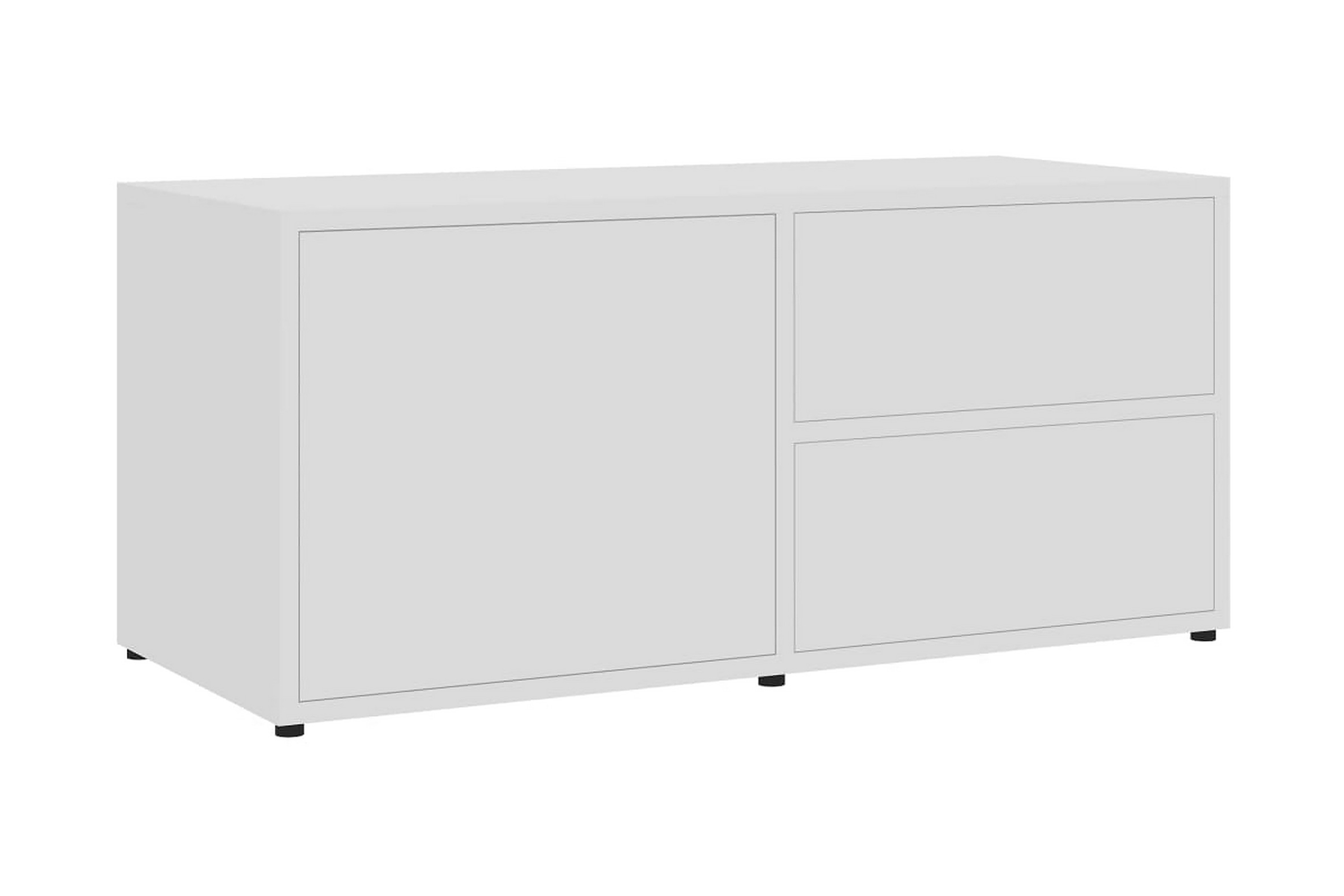 TV-bänk vit högglans 80x34x36 cm spånskiva – Vit