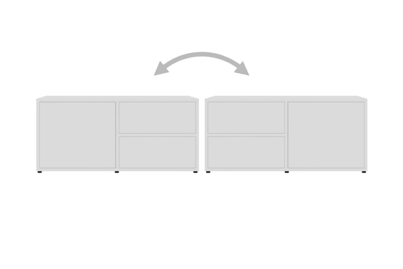 TV-bänk vit högglans 80x34x36 cm spånskiva - Vit - Möbler - Vardagsrum - Tv-möbler & mediamöbler - Tv-bänkar