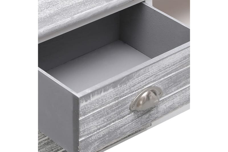 TV-bänk vit och grå 108x30x40 cm massivt kejsarträ - Grå - Möbler - Vardagsrum - Tv-möbler & mediamöbler - Tv-bänkar