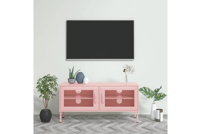 Tv-bänk pink 105x35x50 cm stål - Rosa - Tv-bänkar