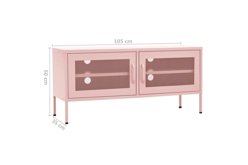 Tv-bänk pink 105x35x50 cm stål - Rosa - Tv-bänkar