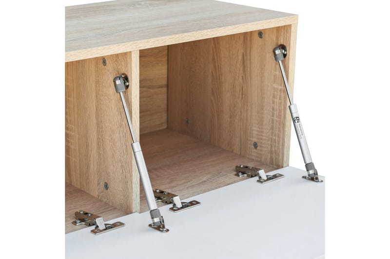 TV-bänkar 2 st spånskiva 120x40x34 cm vit högglans ek - Vit - Möbler - Vardagsrum - Tv-möbler & mediamöbler - Tv-bänkar
