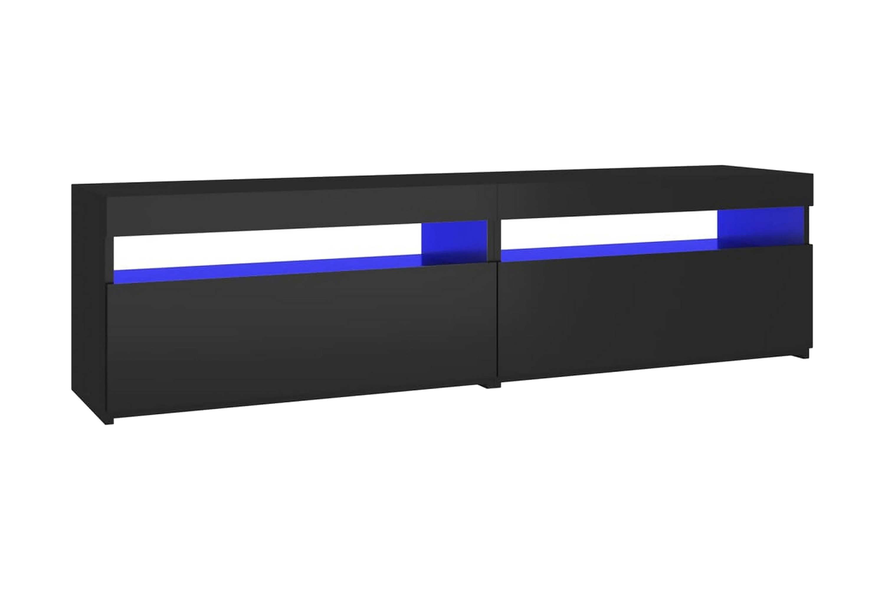 Tv-bänkar med LED-belysning 2 st svart 75x35x40 cm – Svart