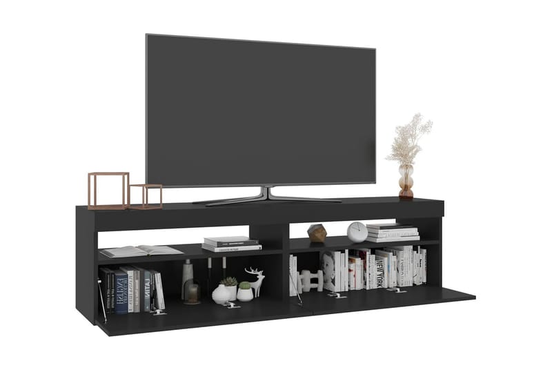 Tv-bänkar med LED-belysning 2 st svart 75x35x40 cm - Svart - Möbler - Vardagsrum - Tv-möbler & mediamöbler - Tv-bänkar