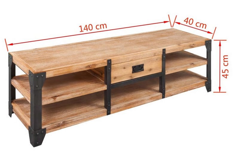 TV-möbel massivt akaciaträ 140x40x45 cm - Brun - Möbler - Vardagsrum - Tv-möbler & mediamöbler - Tv-bänkar