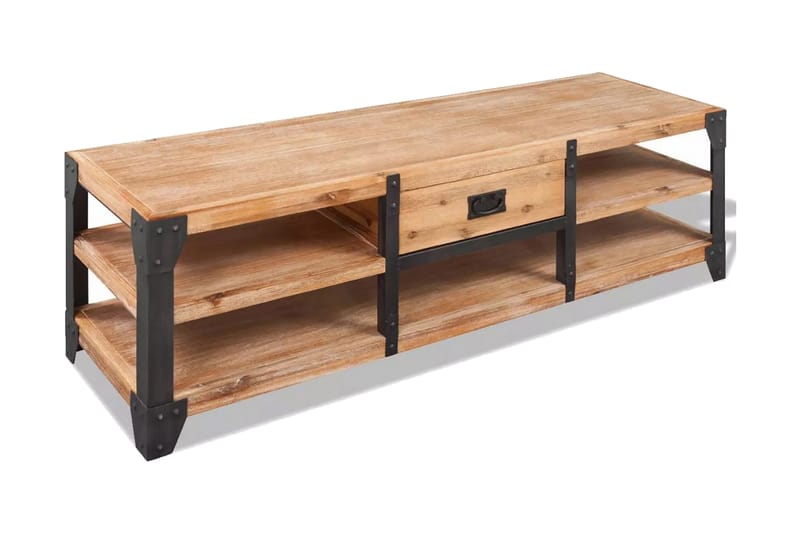 TV-möbel massivt akaciaträ 140x40x45 cm - Brun - Möbler - Vardagsrum - Tv-möbler & mediamöbler - Tv-bänkar