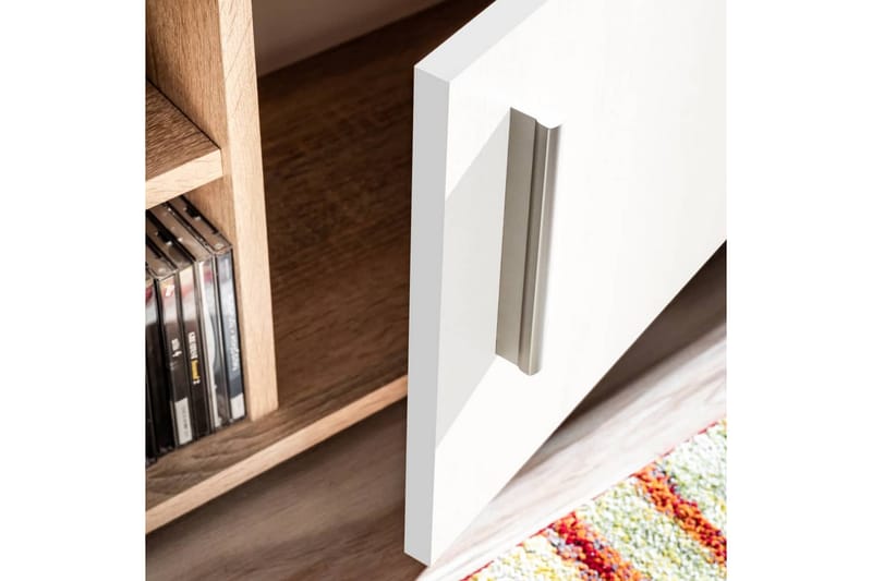 TV-möbel med LED-belysning sonoma-ek och vit - Brun - Möbler - Vardagsrum - Tv-möbler & mediamöbler - Tv-bänkar