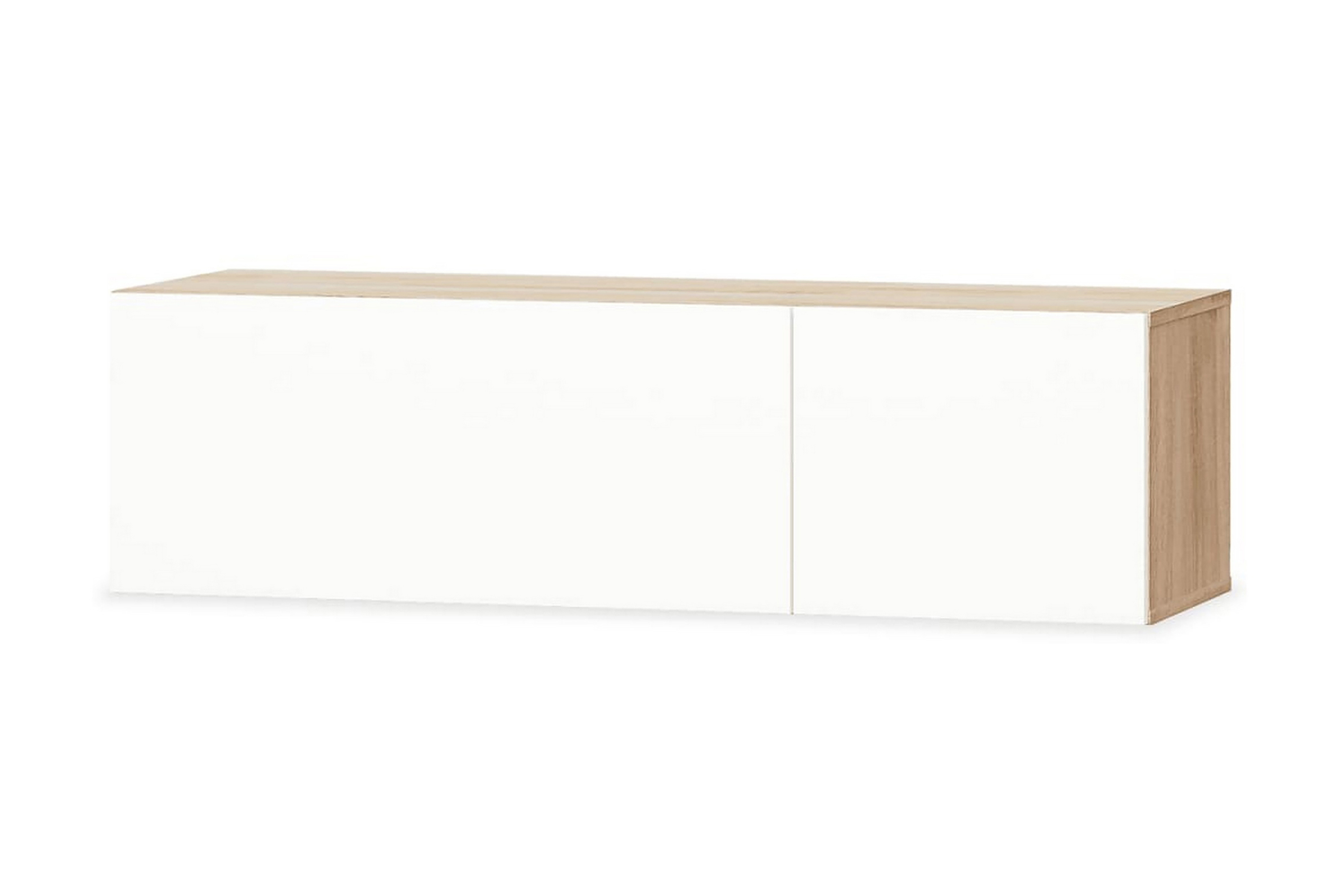 TV-möbel spånskiva 120x40x34 cm ek och vit högglans – Brun