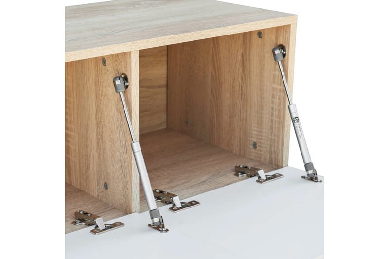 TV-möbel spånskiva 120x40x34 cm ek och vit högglans - Brun - Möbler - Vardagsrum - Tv-möbler & mediamöbler - Tv-bänkar