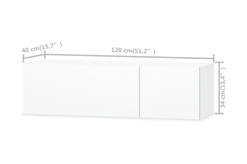 TV-möbel spånskiva 120x40x34 cm vit högglans - Vit - Möbler - Vardagsrum - Tv-möbler & mediamöbler - Tv-bänkar