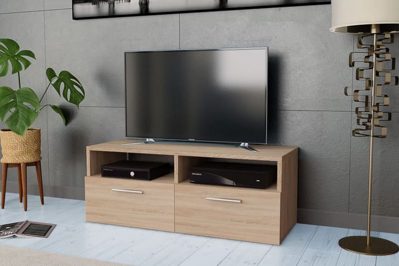 TV-möbel spånskiva 95x35x36 cm ek - Brun - Möbler - Vardagsrum - Tv-möbler & mediamöbler - Tv-bänkar