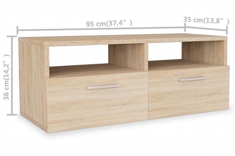 TV-möbel spånskiva 95x35x36 cm ek - Brun - Möbler - Vardagsrum - Tv-möbler & mediamöbler - Tv-bänkar