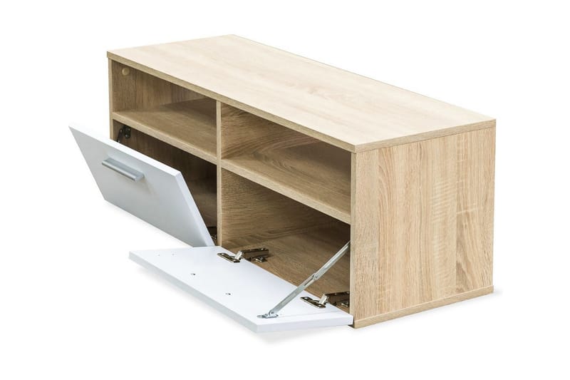 TV-möbel spånskiva 95x35x36 cm ek och vit - Brun - Möbler - Vardagsrum - Tv-möbler & mediamöbler - Tv-bänkar