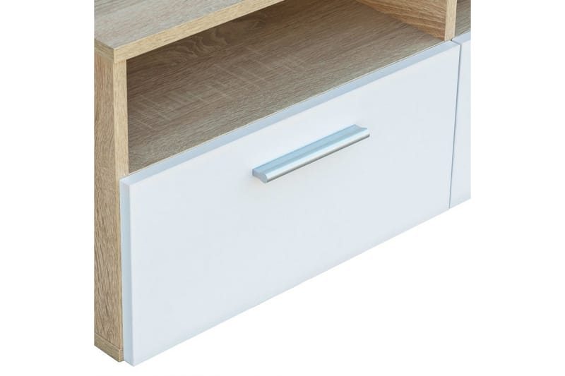 TV-möbel spånskiva 95x35x36 cm ek och vit - Brun - Möbler - Vardagsrum - Tv-möbler & mediamöbler - Tv-bänkar
