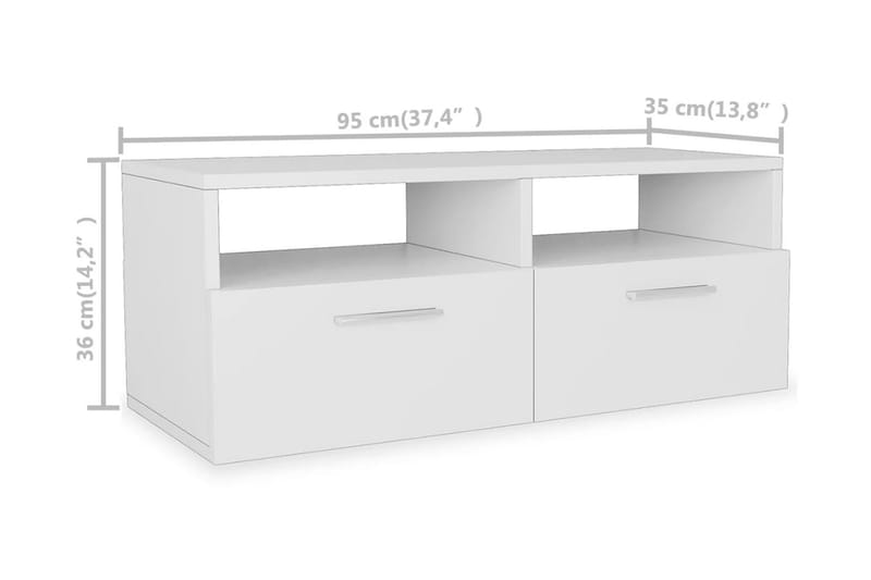 TV-möbel spånskiva 95x35x36 cm vit - Vit - Möbler - Vardagsrum - Tv-möbler & mediamöbler - Tv-bänkar