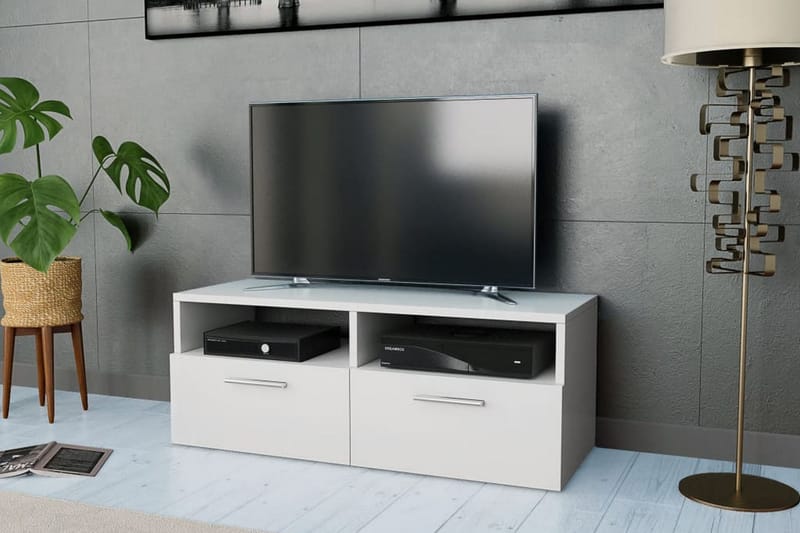 TV-möbel spånskiva 95x35x36 cm vit - Vit - Möbler - Vardagsrum - Tv-möbler & mediamöbler - Tv-bänkar