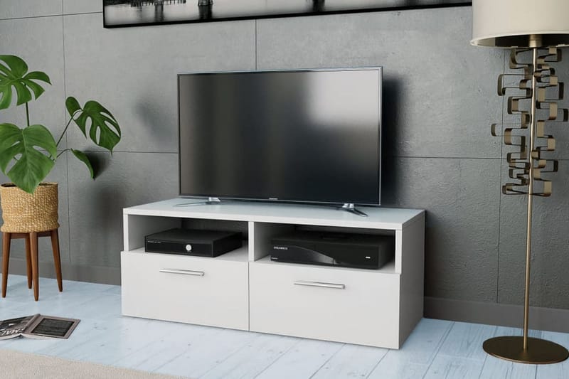 TV-möbel spånskiva 95x35x36 cm vit - Vit - Tv-bänkar