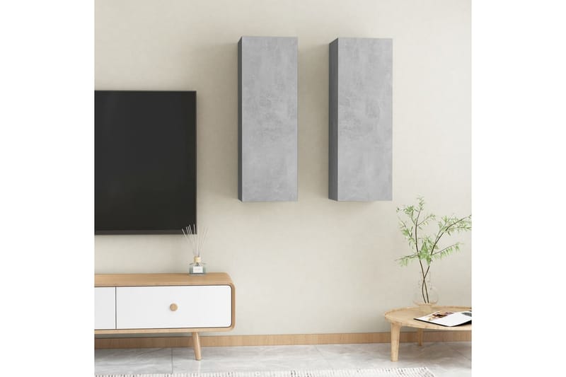 TV-skåp 2 st betonggrå 30,5x30x90 cm spånskiva - Grå - Möbler - Vardagsrum - Tv-möbler & mediamöbler - Tv-bänkar