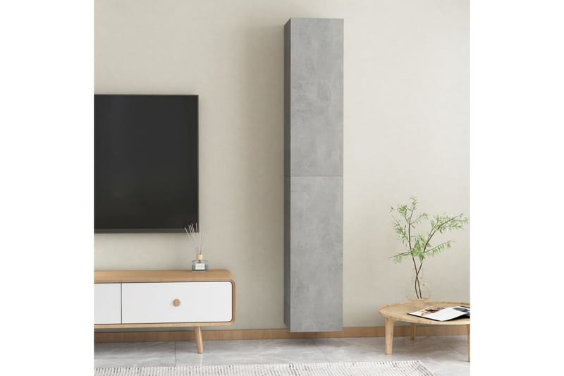 TV-skåp 2 st betonggrå 30,5x30x90 cm spånskiva - Grå - Möbler - Vardagsrum - Tv-möbler & mediamöbler - Tv-bänkar