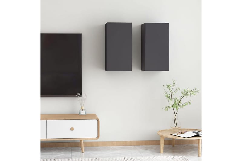 TV-skåp 2 st grå 30,5x30x60 cm spånskiva - Grå - Möbler - Vardagsrum - Tv-möbler & mediamöbler - Tv-bänkar