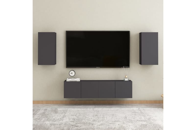 TV-skåp 2 st grå 30,5x30x60 cm spånskiva - Grå - Möbler - Vardagsrum - Tv-möbler & mediamöbler - Tv-bänkar