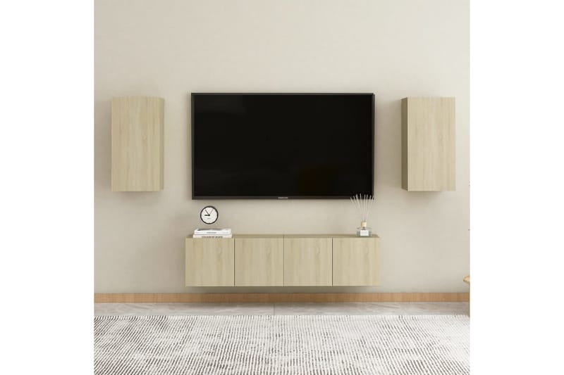 TV-skåp 2 st sonoma-ek 30,5x30x60 cm spånskiva - Brun - Möbler - Vardagsrum - Tv-möbler & mediamöbler - Tv-bänkar
