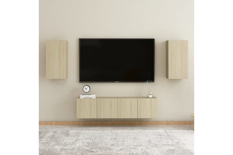 TV-skåp 2 st sonoma-ek 30,5x30x60 cm spånskiva - Brun - Tv-bänkar