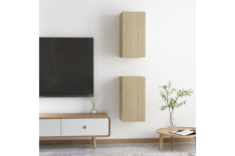 TV-skåp 2 st sonoma-ek 30,5x30x60 cm spånskiva - Brun - Möbler - Vardagsrum - Tv-möbler & mediamöbler - Tv-bänkar