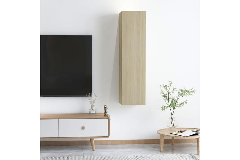 TV-skåp 2 st sonoma-ek 30,5x30x60 cm spånskiva - Brun - Möbler - Vardagsrum - Tv-möbler & mediamöbler - Tv-bänkar