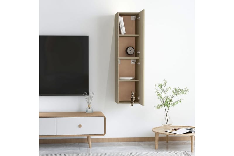 TV-skåp 2 st sonoma-ek 30,5x30x60 cm spånskiva - Brun - Möbler - Vardagsrum - Tv-möbler & mediamöbler - Tv-bänkar