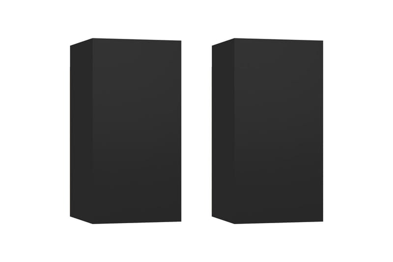 TV-skåp 2 st svart 30,5x30x60 cm spånskiva - Svart - Tv-bänkar
