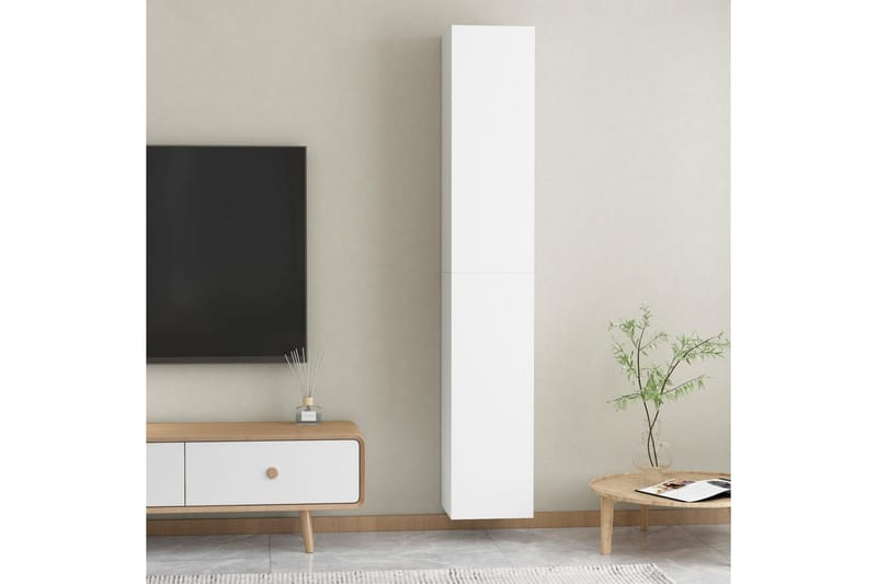 TV-skåp 2 st vit 30,5x30x90 cm spånskiva - Vit - Möbler - Vardagsrum - Tv-möbler & mediamöbler - Tv-bänkar