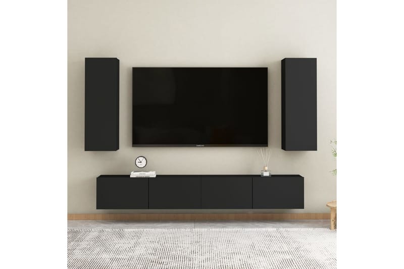 TV-skåp svart 30,5x30x90 cm spånskiva - Svart - Möbler - Vardagsrum - Tv-möbler & mediamöbler - Tv-bänkar