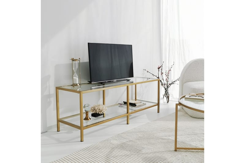 TYNDARIS Tv-bänk 130 cm Guld - Möbler - Vardagsrum - Tv-möbler & mediamöbler - Tv-bänkar