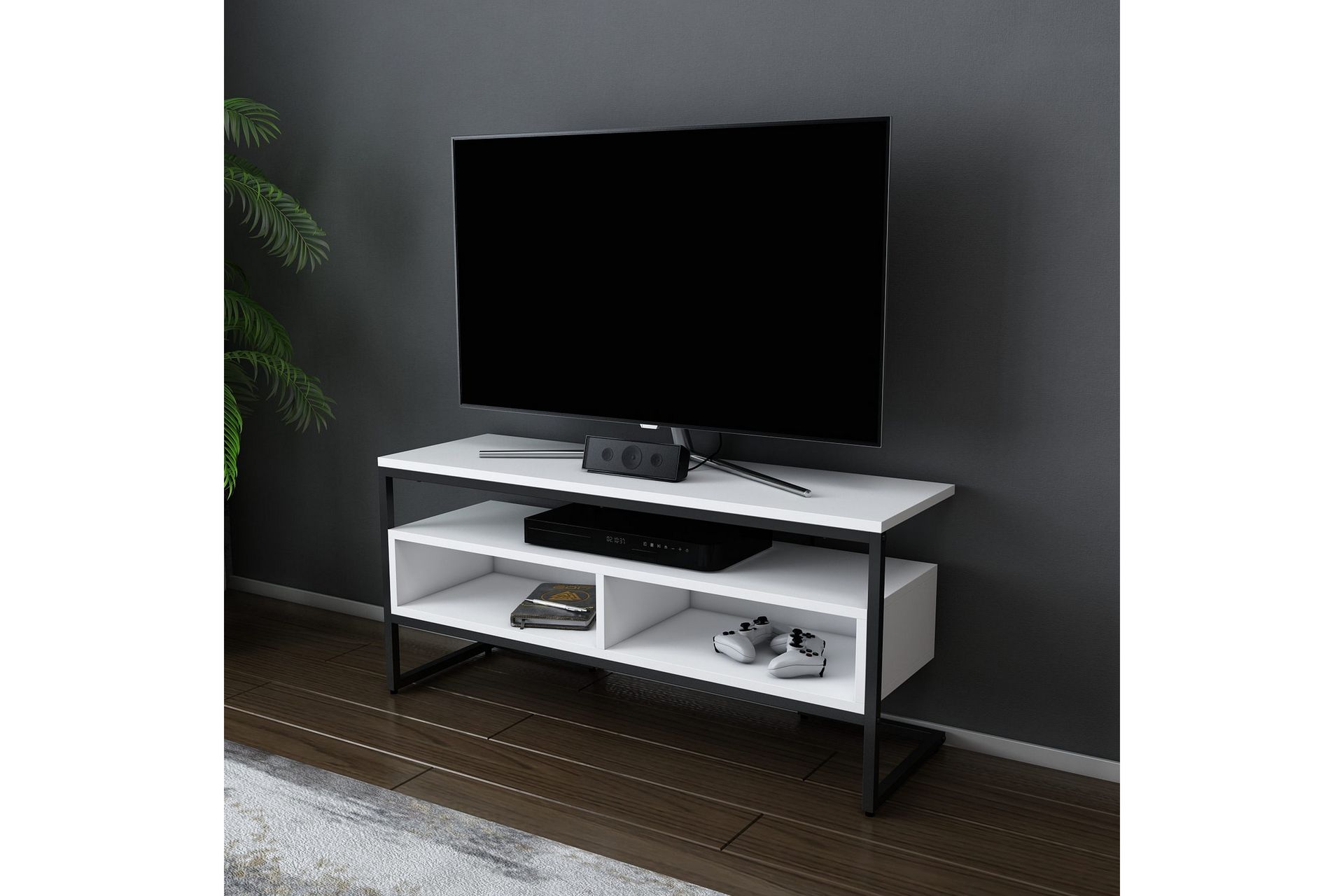 UKHAND Tv-bänk 110x49,9 cm Svart - Möbler - Vardagsrum - Tv-möbler & mediamöbler - Tv-bänkar