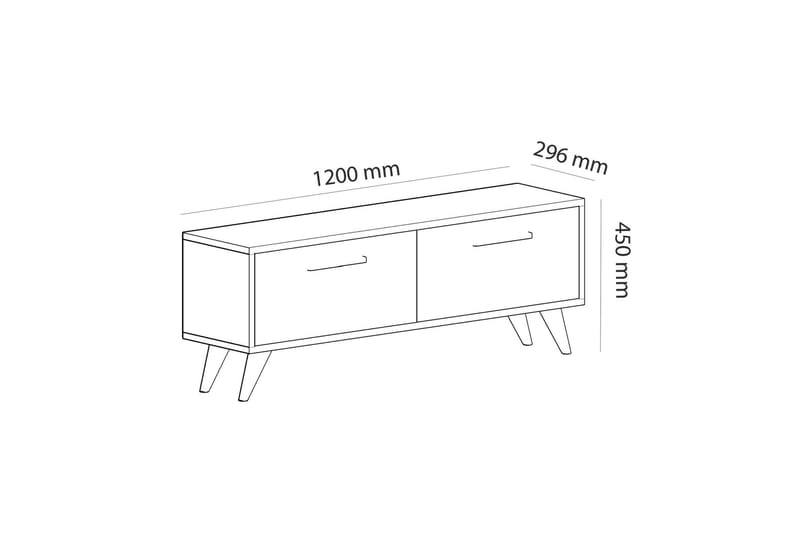 UKHAND Tv-bänk 120x45 cm Vit - Tv-bänkar