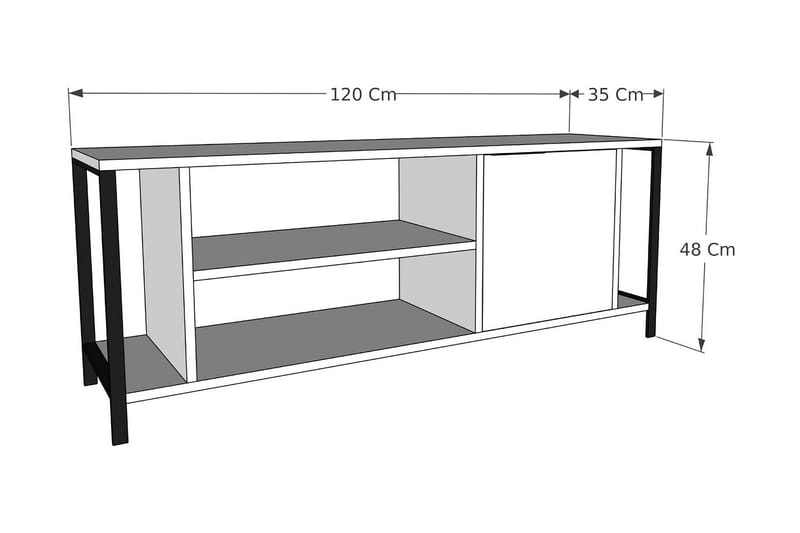 UKHAND Tv-bänk 120x54 cm Vit - Tv-bänkar